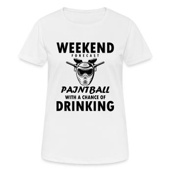 Paintball Airsoft - Frauen T-Shirt atmungsaktiv - Weiß - Vorne - AI Model Female 172 dark (172cm)