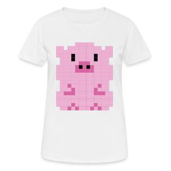 Ein verpixeltes Ferkel - Frauen T-Shirt atmungsaktiv - Weiß - Vorne - AI Model Female 172 dark (172cm)