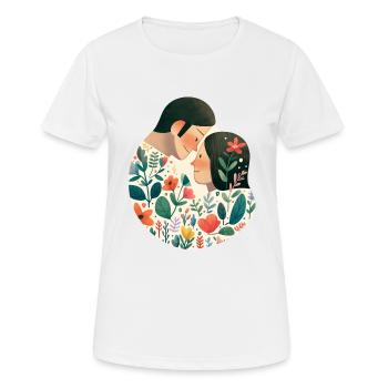 Couple amoureux - T-shirt respirant Femme - blanc - Devant - AI Model Female 172 dark (172cm)