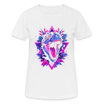 Synthwave Raptor - Women's Breathable T-Shirt - white - Front - AI Model Female 172 dark (172cm)
