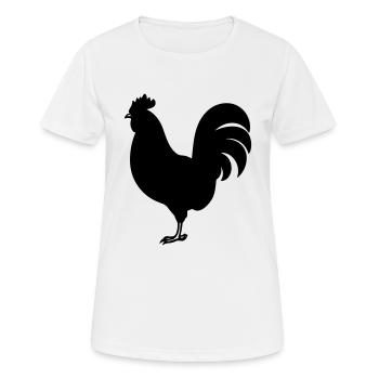 Poule - T-shirt respirant Femme - blanc - Devant - AI Model Female 172 dark (172cm)