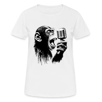 Monkey Band Leader | Monkey Orchestra - Women's Breathable T-Shirt - white - Front - AI Model Female 172 dark (172cm)