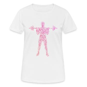 Haltérophilie Musculation Hommes Femmes Fitness - T-shirt respirant Femme - blanc - Devant - AI Model Female 172 dark (172cm)