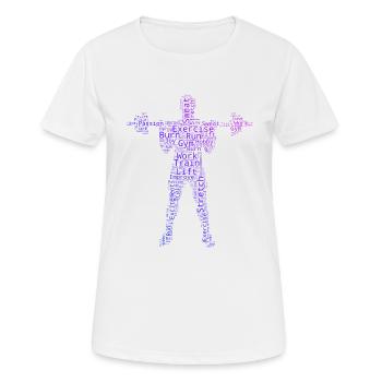 Strength Training Women's Weightlifting Cardio Fitness - Women's Breathable T-Shirt - white - Front - AI Model Female 172 dark (172cm)