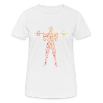 Cardio, Entraînement d’endurance, Musculation, Haltérophilie - T-shirt respirant Femme - blanc - Devant - AI Model Female 172 dark (172cm)