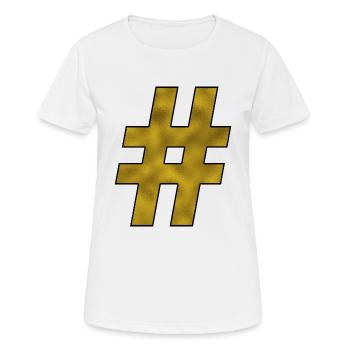 Hashtag Or - T-shirt respirant Femme - blanc - Devant - AI Model Female 172 dark (172cm)