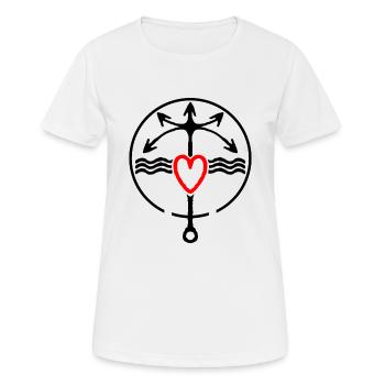 Coastal Fetish Love Anchor of the Heart - Women's Breathable T-Shirt - white - Front - AI Model Female 172 dark (172cm)