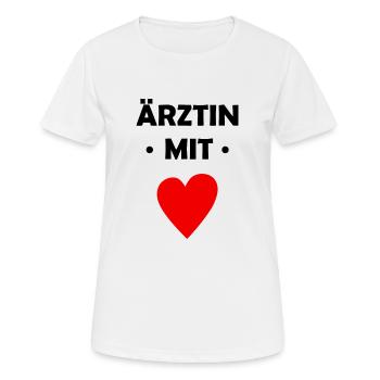 Ärztin mit Herz - Doktor - Medizinerin Krankenhaus - Frauen T-Shirt atmungsaktiv - Weiß - Vorne - AI Model Female 172 dark (172cm)