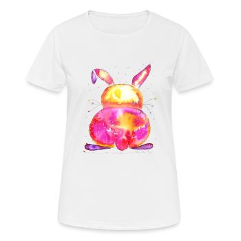 Gute Laune Hase - Frauen T-Shirt atmungsaktiv - Weiß - Vorne - AI Model Female 172 dark (172cm)