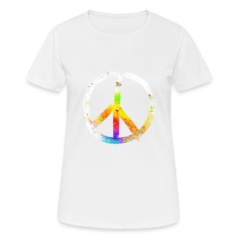 peace sign speckled 03 - Women's Breathable T-Shirt - white - Front - AI Model Female 172 dark (172cm)