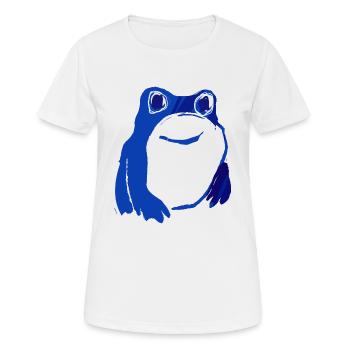 Frosch, blau, illustration, stencil, Tinte - Frauen T-Shirt atmungsaktiv - Weiß - Vorne - AI Model Female 172 dark (172cm)