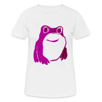 Frosch, pink, illustration, stencil - Frauen T-Shirt atmungsaktiv - Weiß - Vorne - AI Model Female 172 dark (172cm)