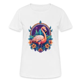 Flamingo Spirituelles Mandala Design - Frauen T-Shirt atmungsaktiv - Weiß - Vorne - AI Model Female 172 dark (172cm)