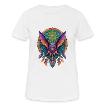 Flughund Mandala Traumfänger Design - Frauen T-Shirt atmungsaktiv - Weiß - Vorne - AI Model Female 172 dark (172cm)