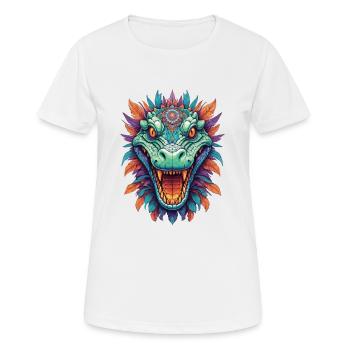Krokodil Mandala Tiergeist Traumfänger Design - Frauen T-Shirt atmungsaktiv - Weiß - Vorne - AI Model Female 172 dark (172cm)