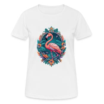 Flamingo Traumfänger Federschmuck Mandala Design - Frauen T-Shirt atmungsaktiv - Weiß - Vorne - AI Model Female 172 dark (172cm)