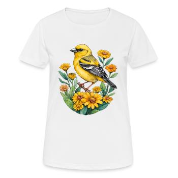 Pinson jaune - T-shirt respirant Femme - blanc - Devant - AI Model Female 172 dark (172cm)
