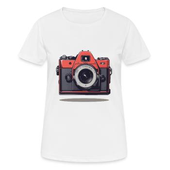 Vintage Fotokamera Ästhetik Retro Fotoapparat - Frauen T-Shirt atmungsaktiv - Weiß - Vorne - AI Model Female 172 dark (172cm)