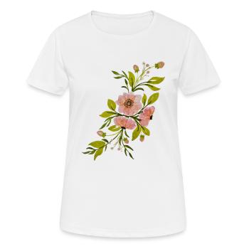 composition florale champêtre - T-shirt respirant Femme - blanc - Devant - AI Model Female 172 dark (172cm)