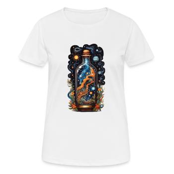 Galaxie in Flasche Boho Style Ästhetik - Frauen T-Shirt atmungsaktiv - Weiß - Vorne - AI Model Female 172 dark (172cm)
