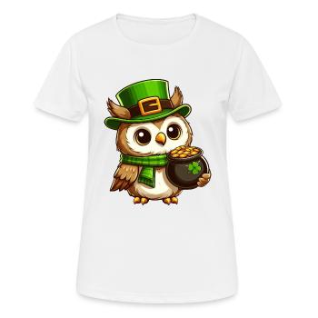 Hibou d’or de la Saint-Patrick - T-shirt respirant Femme - blanc - Devant - AI Model Female 172 dark (172cm)