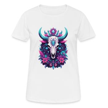 Skull Spiritual Mandala Animal Dream Catcher - Women's Breathable T-Shirt - white - Front - AI Model Female 172 dark (172cm)