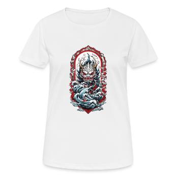 Esthétique du monstre marin Yokai Démon japonais - T-shirt respirant Femme - blanc - Devant - AI Model Female 172 dark (172cm)