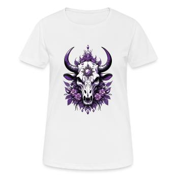 Feather Mandala Skull Spiritual Design - Women's Breathable T-Shirt - white - Front - AI Model Female 172 dark (172cm)
