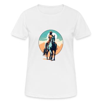 Chevaux esthétiques Cavaliers au design emblématique - T-shirt respirant Femme - blanc - Devant - AI Model Female 172 dark (172cm)