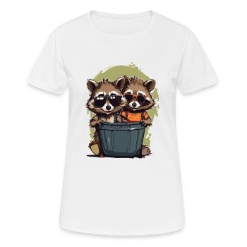 Amis drôles, Poubelles, Résidents, Streetwear - T-shirt respirant Femme - blanc - Devant - AI Model Female 172 dark (172cm)