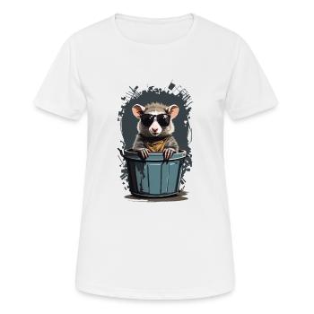 Cool Possum Funny Garbage Can Residents - Women's Breathable T-Shirt - white - Front - AI Model Female 172 dark (172cm)
