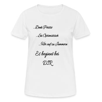 Cela commence par VOUS - T-shirt respirant Femme - blanc - Devant - AI Model Female 172 dark (172cm)