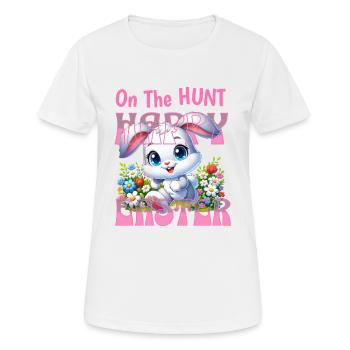 EASTER BUNNY "Happy Easter" - Women's Breathable T-Shirt - white - Front - AI Model Female 172 dark (172cm)