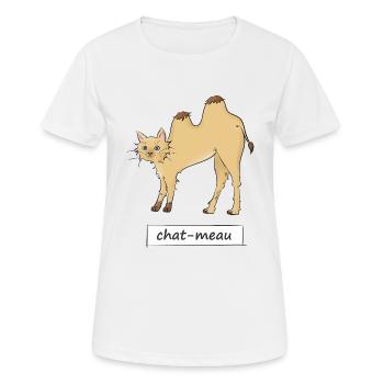 Katze meau - Frauen T-Shirt atmungsaktiv - Weiß - Vorne - AI Model Female 172 dark (172cm)