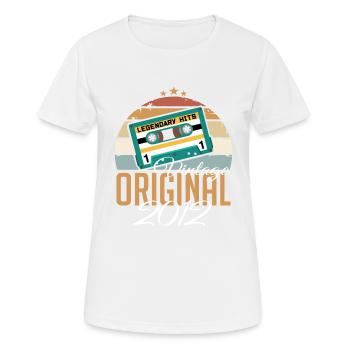 Millésime 2012 Born Original 2012 Anniversaire - T-shirt respirant Femme - blanc - Devant - AI Model Female 172 dark (172cm)
