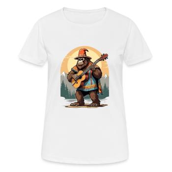 Bigfoot Mexican Mariachi Guitar Fiesta - Women's Breathable T-Shirt - white - Front - AI Model Female 172 dark (172cm)