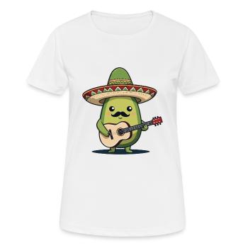 Avocado Mariachi Mexico Guitar Fiesta - Women's Breathable T-Shirt - white - Front - AI Model Female 172 dark (172cm)