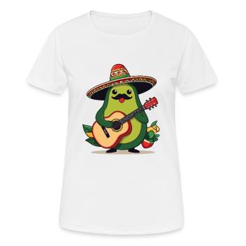Avocado Mexican Mariachi Guitar Player - Women's Breathable T-Shirt - white - Front - AI Model Female 172 dark (172cm)
