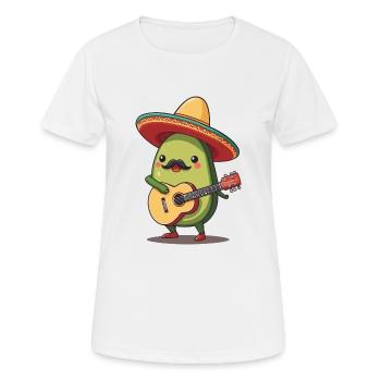 Avocado Mexican Mariachi Guitar Fiesta - Women's Breathable T-Shirt - white - Front - AI Model Female 172 dark (172cm)