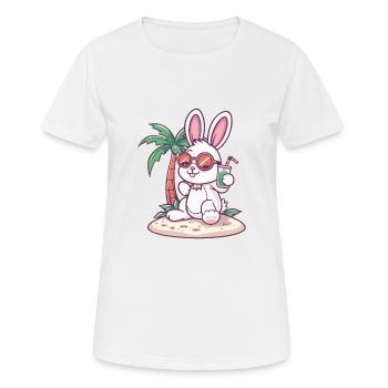 Bunny, Island, Summer, Palm - Women's Breathable T-Shirt - white - Front - AI Model Female 172 dark (172cm)