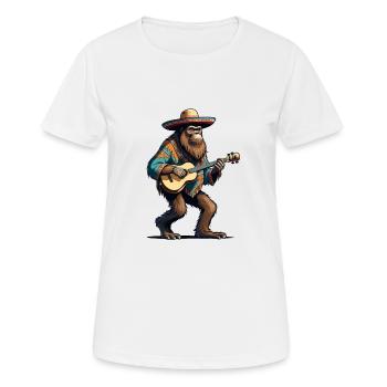Bigfoot Mexican Mariachi Guitarist Fiesta - Women's Breathable T-Shirt - white - Front - AI Model Female 172 dark (172cm)