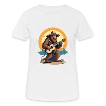 Bigfoot Mexican Mariachi Guitar Fun - Women's Breathable T-Shirt - white - Front - AI Model Female 172 dark (172cm)
