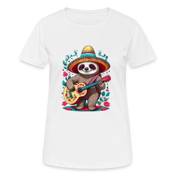 Sloth, Mariachi, Mexico, Music, Fiesta - Women's Breathable T-Shirt - white - Front - AI Model Female 172 dark (172cm)