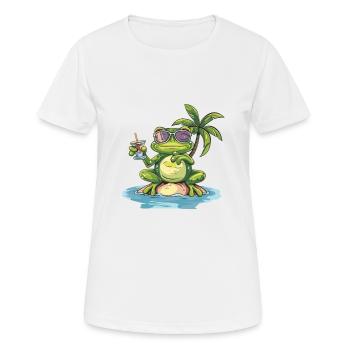 Vacances d’été de grenouille - T-shirt respirant Femme - blanc - Devant - AI Model Female 172 dark (172cm)