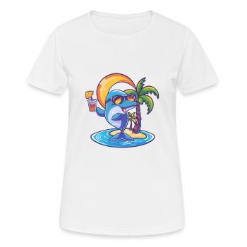 Vacances d’été avec les dauphins - T-shirt respirant Femme - blanc - Devant - AI Model Female 172 dark (172cm)
