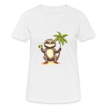 Sloth Summer Vacation - Women's Breathable T-Shirt - white - Front - AI Model Female 172 dark (172cm)