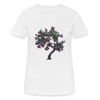 Arbre vivant avec des fruits violets - T-shirt respirant Femme - blanc - Devant - AI Model Female 172 dark (172cm)