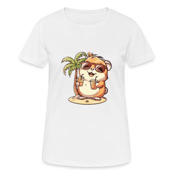 Hamster Summer Vacation - Women's Breathable T-Shirt - white - Front - AI Model Female 172 dark (172cm)