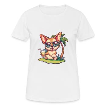 Chihuahua Dogs Summer Vacation - Women's Breathable T-Shirt - white - Front - AI Model Female 172 dark (172cm)