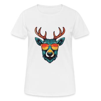 Deer Head Cool - Women's Breathable T-Shirt - white - Front - AI Model Female 172 dark (172cm)